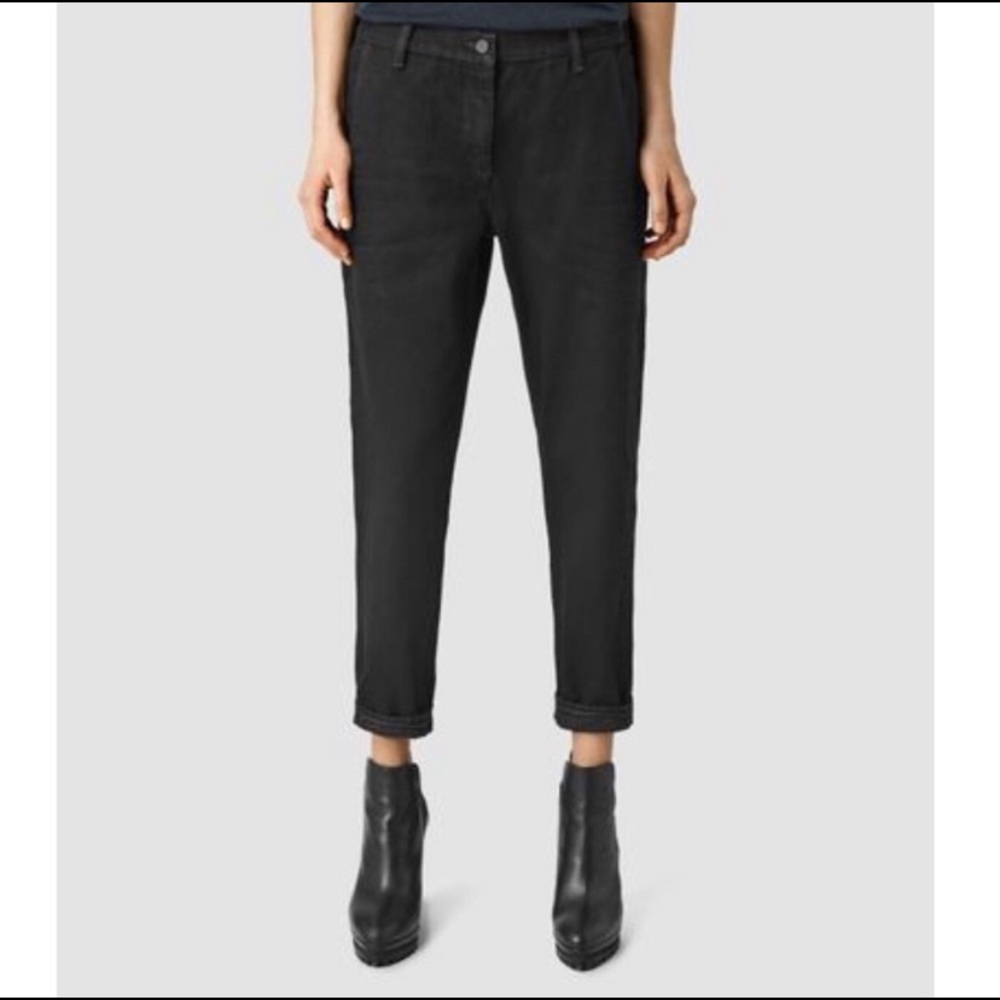 All Saints black denim chinos size 26